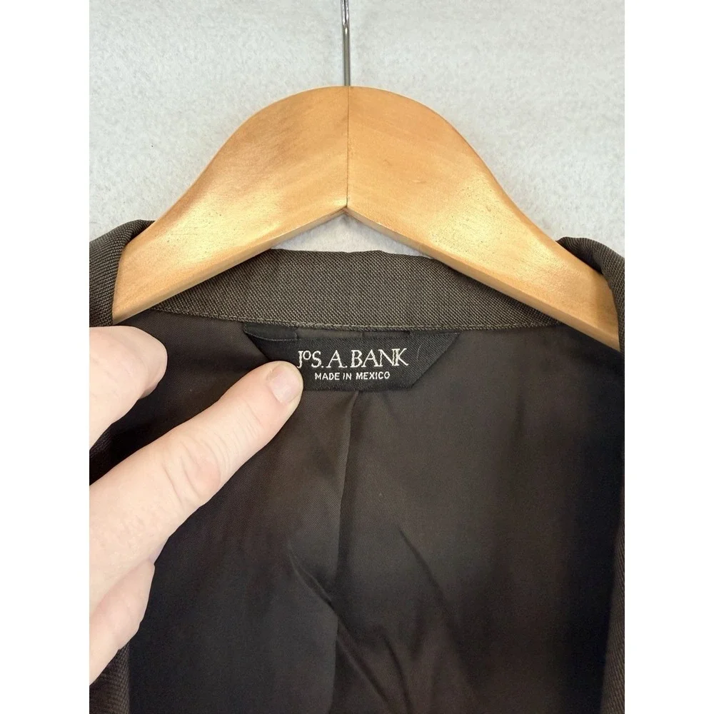 JOS A BANK Traveler's‎ Collection Mens 46R Tailored Fit Wool Blazer Jacket Brown